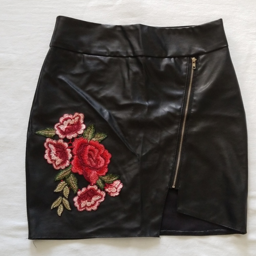Faux Leather Rose skirt